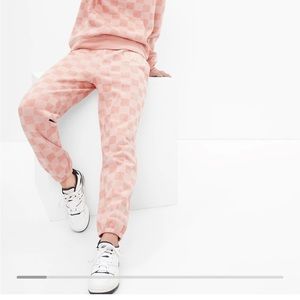Pink check Gap Factory joggers, NWT
